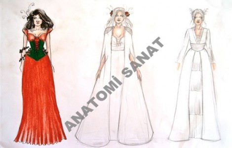 Yetenek sınavlarına hazırlık moda tasarım  çalışmaları