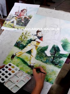 Güzel Sanatlar Yetenek Sınavlarına Hazırlık Suluboya   Çalışmaları