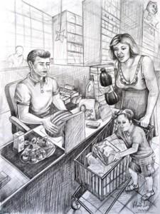 Eski yıllarda Mimar Sinan Üniversitesi yetenek sınavlarında çıkmış imgesel sorulardan çizim örneği.